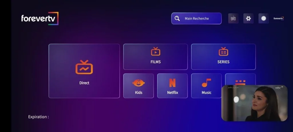 Activez l'application serveur Forever TV