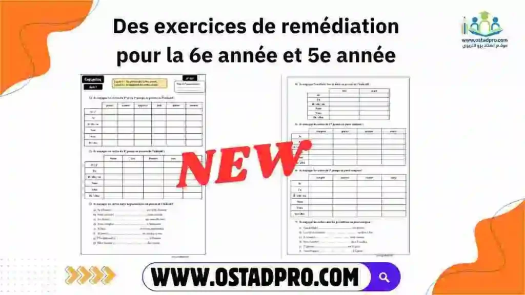 Des exercices de remédiation
pour la 6e année et 5e année