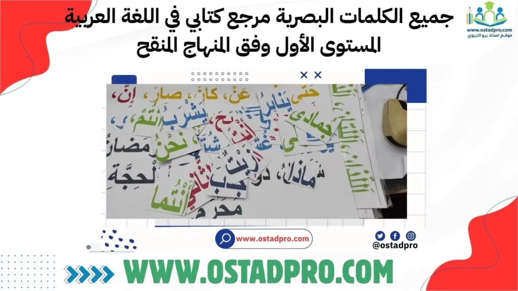 جميع الكلمات البصرية مرجع كتابي في اللغة العربية المستوى الأول وفق المنهاج المنقح